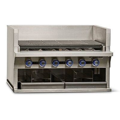 Imperial Smoke Broiler, gas, countertop, 36", (6) burners, cast iron radiants & grates, IABA-36