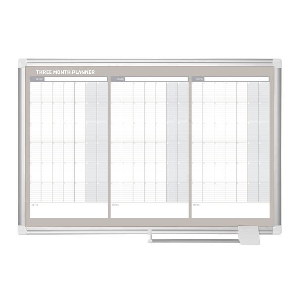 MasterVision Magnetic Steel Dry-Erase Three Month Planner, GA03204830