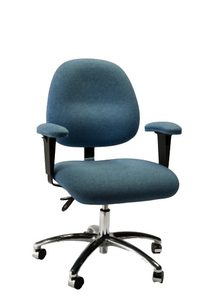 GK Chairs ESD Task Desk Height 4 Series Chair, Blue ESD Fabric with Upholstered Arms, E445IT-GE-F851-A28P-NR-TE-07-P