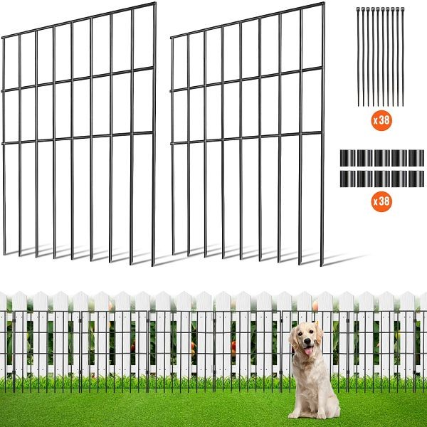 VEVOR Animal Barrier Fence, No Dig Fence 17in (H) x11ft (L), Pack of 19, JSWL1713INCHG1WSFV0