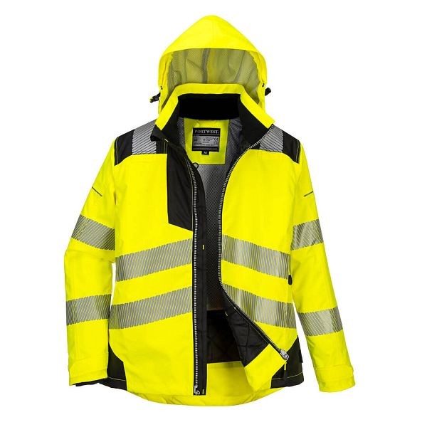 Portwest PW3 Hi-Vis Women's Winter Jacket, Yellow/Black, L, PW382YBRL