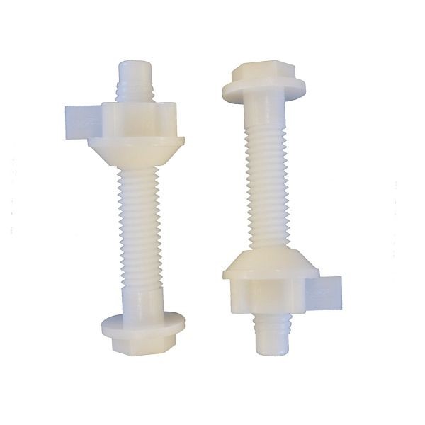 Jones Stephens Plastic Replacement Bolts and Nuts for Top Mounts, White, C200Hex