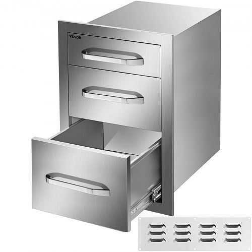 VEVOR Chest of Drawers 14.8x22.6x21Inch Stainless Steel 201, CTG24.6X23X170001V0