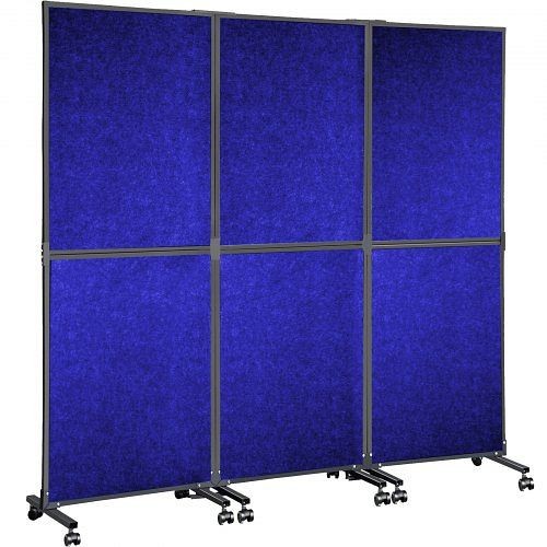 VEVOR Acoustic Room Divider 72" x 66" Office Partition Panel 3 Pack Office Divider Wall Navy Blue Office Dividers, LDSGYPFSP7266SA3LV0