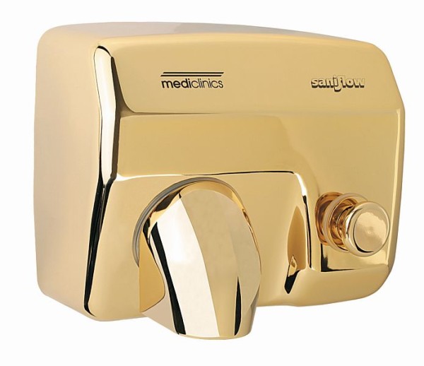 Saniflow Push-Button, hand dryer, Gold plated, E88O-UL