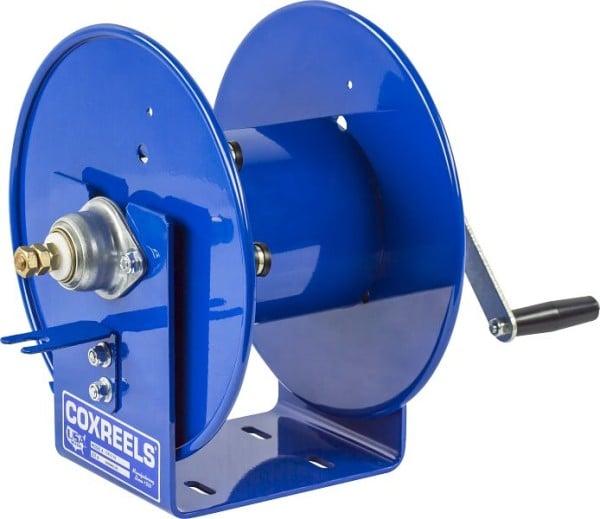 Coxreels Welding Hand Crank Cable Reel: #1 Cable gauge, 150' cable capacity, less cable, 450 Amp, 100WCL Series, 112WCL-6-01