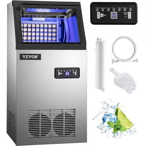 VEVOR Commercial Ice Maker Auto Clear Cube Ice Making Machine 68kg 110V, 68KGSYZBJ00000001V1