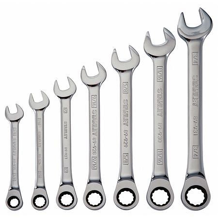 Stanley Ratcheting Wrench Set, Combination, Weight: 5 lb, 94-542W