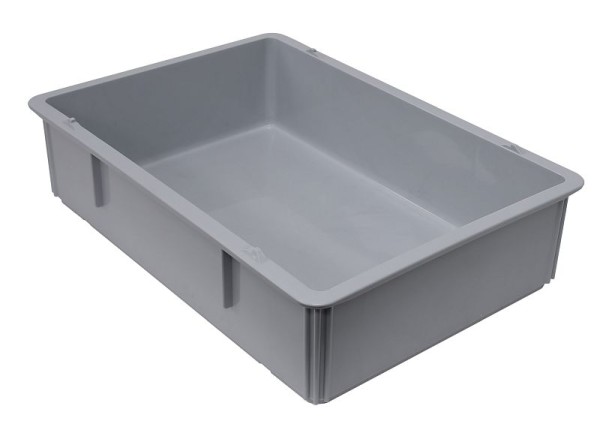Quantum Storage Systems Pizza Dough Box, 26x18x6", stackable, dishwasher safe, PP, gray, Quantity: 6 pieces, FSB-PT26186GY