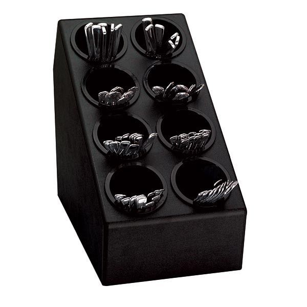 Dispense Rite Eight compartment countertop flatware organizer - Black Polystyrene, Product Dimensions:15-3/4" H x 10-1/8" W x 18-3/4" D, CTSH-8BT