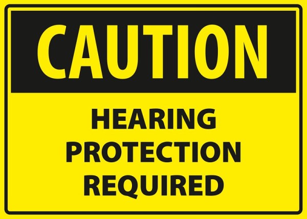 Marahrens Sign Caution - hearing protection required, rigid plastic, Size: 10 x 7 inch, MA0016.010.21