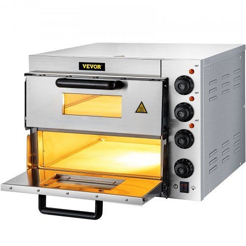 VEVOR Commercial Countertop Pizza Oven Electric Pizza Oven for 14" Pizza Indoor, 3 Temperature Knobs, LXBSKX142110VHGGUV1
