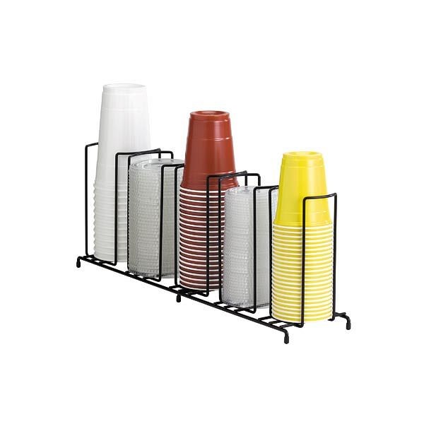 Dispense Rite Five section wire rack cup and lid organizer - Black Wire Form, WR-5