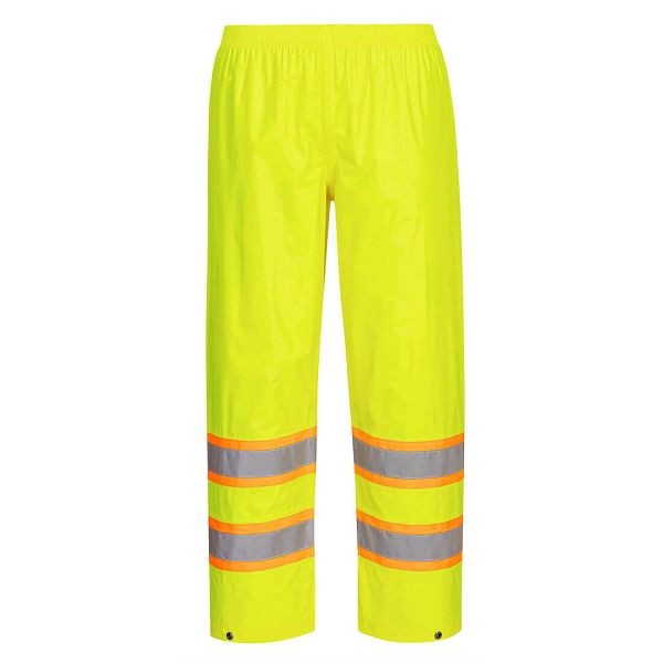 Portwest Hi-Vis Contrast Tape Rain Pants, Yellow, 4XL, Regular, H447YER4XL