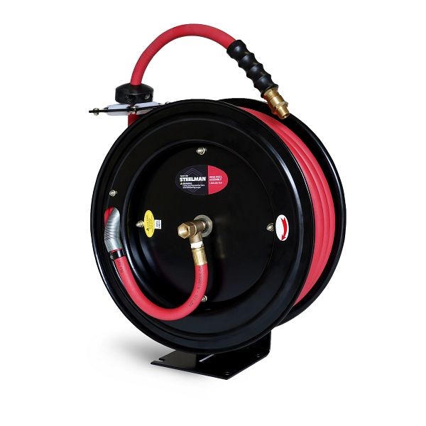 STEELMAN Enclosed Spring Pneumatic Hose Reel with 50-Foot 1/2-Inch ID Hose, 96839-IND