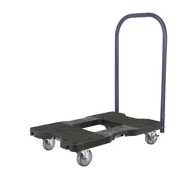 SNAP-LOC 1500 lb Industrial Strength E-Track Push Cart Dolly Black, SL1500P4B
