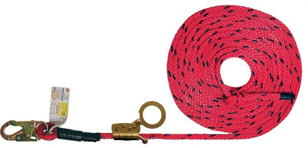 Super Anchor Safety 30ft Deluxe 5/8" 12-Strand Lifeline with Snaphook & No-4015-Z Fall Arrester, Retail Box, 4036-30Z