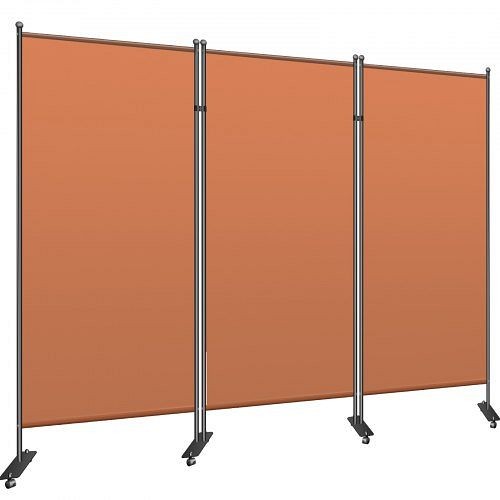 VEVOR Office Partition Room Divider Wall 102" x 71" 3-Panel Office Divider Orange, PFBGSGD102X711KN0V0