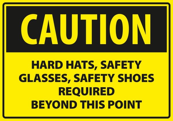 Marahrens Sign Caution - safety glasses required in this area, rigid plastic, Size: 10 x 7 inch, MA0035.010.21