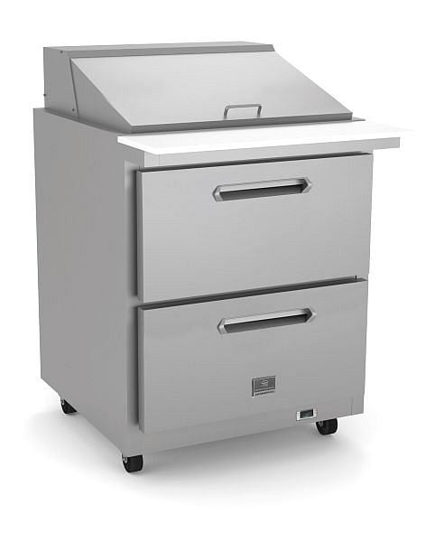 Kelvinator Commercial 2-drawer mega top preparation table, 29", R290 refrigerant gas, +33/+41°F, stainless steel, 738286