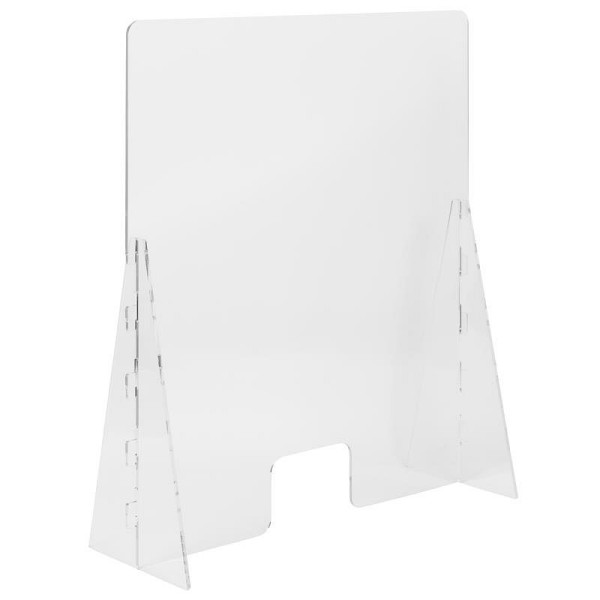 Flash Furniture Mission Acrylic Free-Standing Register Shield / Sneeze Guard, 35"H x 42"L, BR-ASLF-3542-GG