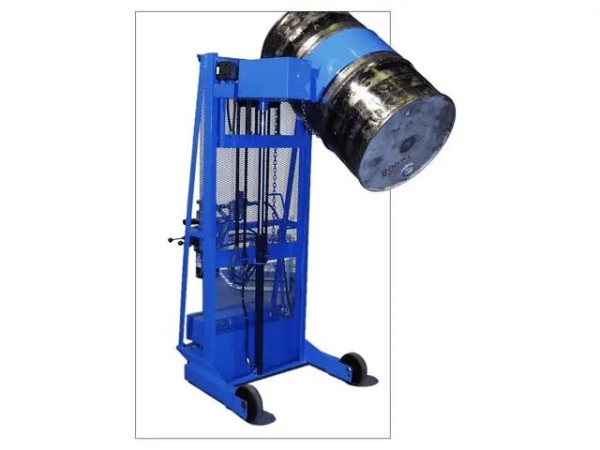 MORSE Custom Vertical-Lift Drum Pourer with Extended Reach & Counterweight, AC Power Lift & Tilt, 600 Lbs. Capacity, 60", 510S-XR-110