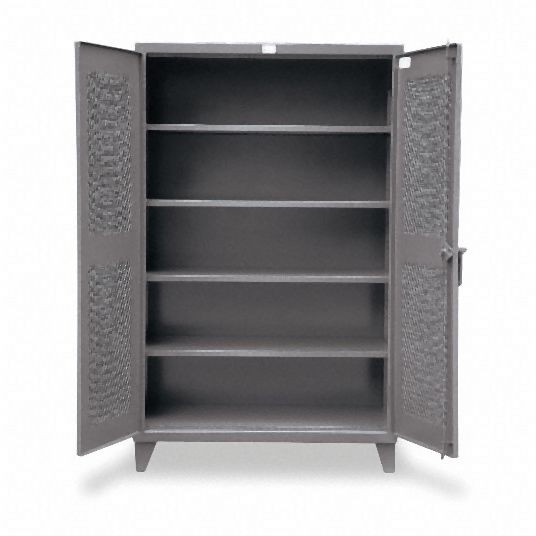 Strong Hold Heavy Duty Storage Cabinet, Dark Gray, 78 in H X 48 in W X 24 in D, Assembled, 4 Cabinet Shelves, 46-V-244