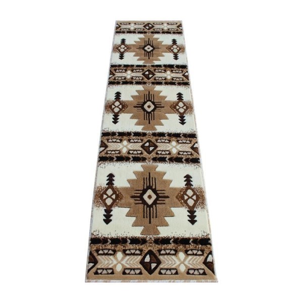 Flash Furniture Mohave Collection 2' x 7' Ivory Traditional Southwestern Style Area Rug - Olefin Fibers with Jute Backing, ACD-RGXR1M-27-IV-GG