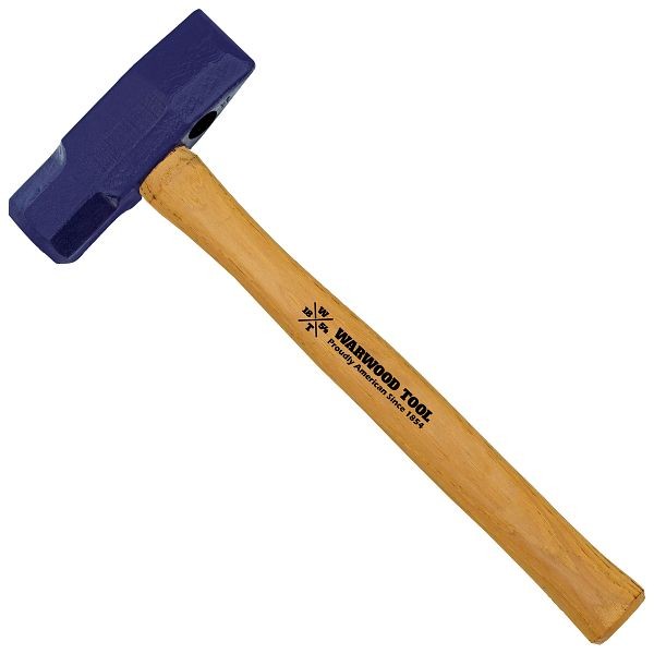 Warwood Tool 3 lb Straight Pein Driving Hammer, 16" hickory handle, 12451