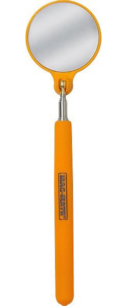 Mag-Mate Telescoping Round Stainless Inspection Mirror Reaches 36" Long, HiVis Orange Color, IMS123HVO