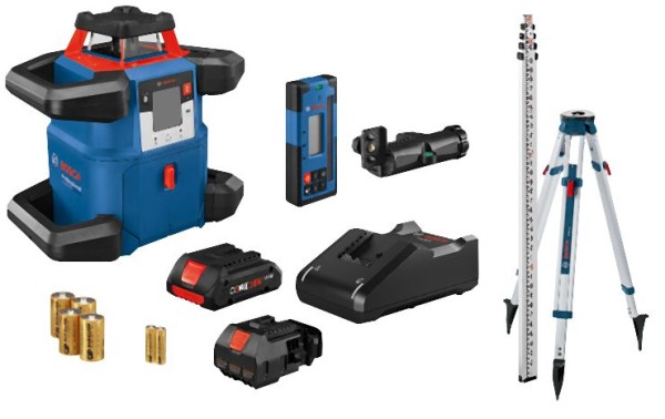 Bosch 18V REVOLVE4000 Connected Self-Leveling Horizontal Rotary Laser Kit with (1) CORE18V 4.0 Ah Compact Battery, 0601061J11