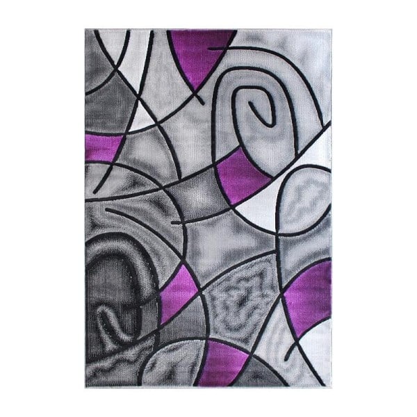 Flash Furniture Jubilee Collection 8' x 10' Purple Abstract Area Rug - Olefin Rug with Jute Backing - Living Room, Bedroom, ACD-RGTRZ860-810-PU-GG
