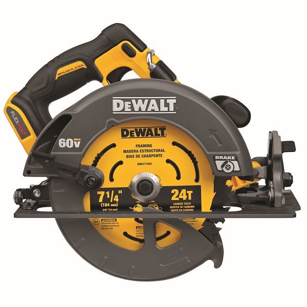 DeWalt FLEXVOLT 60V Max Brushless 7-1/4" Cordless Circular Saw with Brake (Tool Only), DCS578B