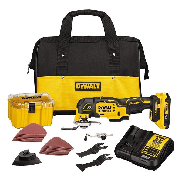 DeWalt XR 33 Pieces Cordless Brushless 20V Max Variable Speed Oscillating Multi-Tool Kit with Soft Case (1-Battery Included), DCS356D1