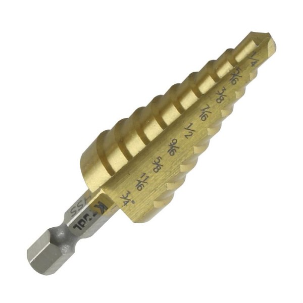 K Tool International Step Drill Bit 1/4" - 3/4", KTI71237