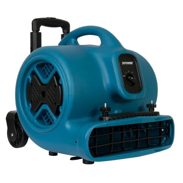 XPOWER 1/2 HP 2980 CFM, 3 Speed, Air Mover with Telescopic Handle, Wheels, Carpet Clamp, P-630HC