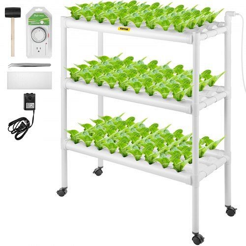 VEVOR Hydroponics Growing System, 108 Sites 12 Pipes Hydroponic System, 3 Layers Hydroponic Kit, SP3108110220V012VV5