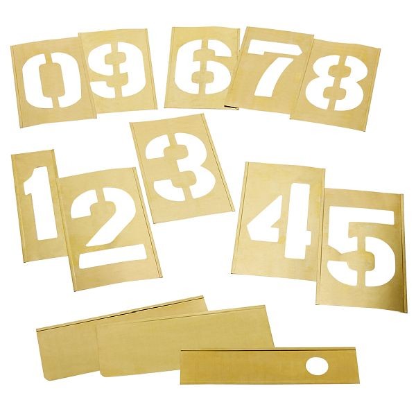 C.H. Hanson Stencil Set-Numbers 8" Brass 13 Pieces, 10160