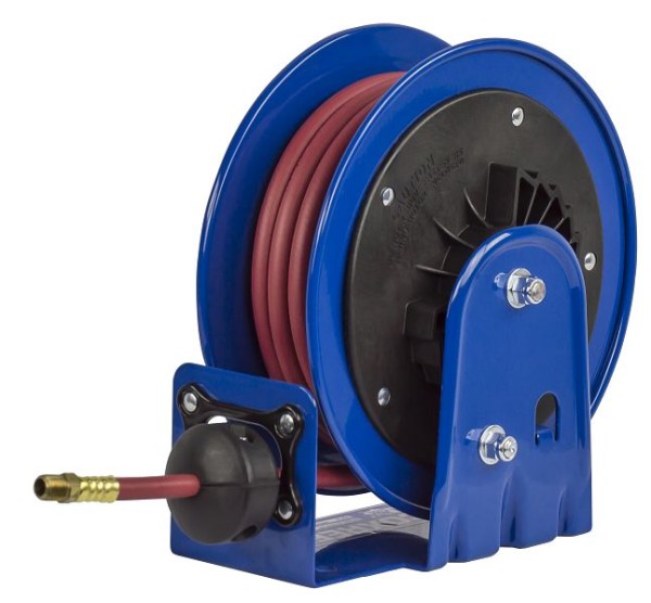 Coxreels Compact Low Pressure Spring Rewind Hose Reel: 1/4" Inner Diameter, 15' hose capacity, with hose, 300 PSI, LG Series, LG-LP-115