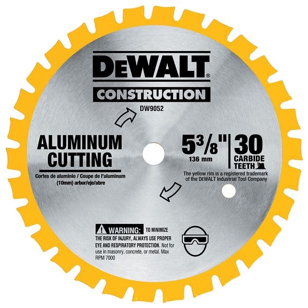DeWalt 5-3/8" 30T Aluminum Cutting, DW9052