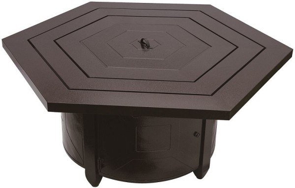 AZ Patio Heaters Hammered Bronze Hexagon Fire Pit, F-HEX-FPT