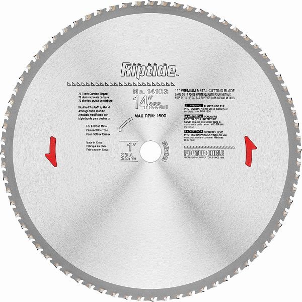 PORTER CABLE 14" 72 Premium Metal-Cutting Twin Plate Blade, 14103