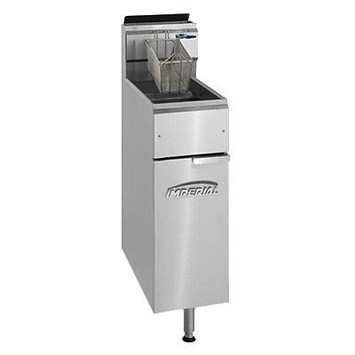 Imperial Fryer, gas, 25pounds capacity, half size, tube fired cast iron burners, IFS-25