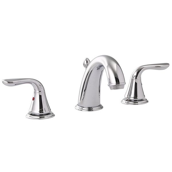 Jones Stephens Chrome Plated Two Handle Wide Spread Bathroom Faucet with Pop-Up, Ceramic cartridge, 1559050