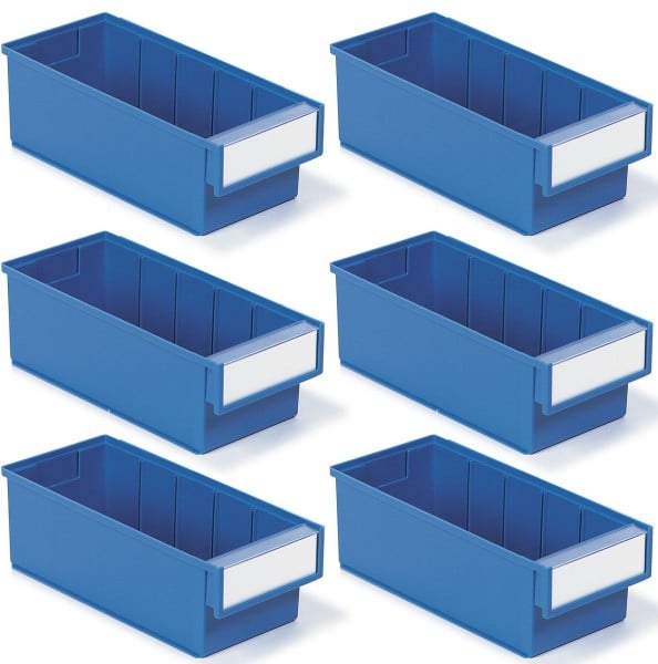 Treston Set of 6 Shelf bins, blue (11.81” x 5.20” x 3.94”), SBS6-3015-6
