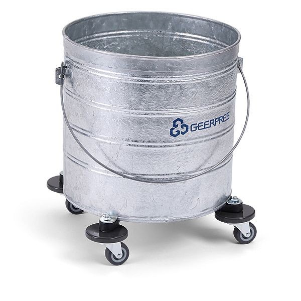 Geerpres Galvanized Round Bucket, 8-Gallon, 2" Casters, 2023