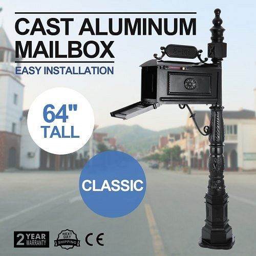 VEVOR Classic Style Decorative Cast Aluminum Mail Box Mailbox Powder Coated, LZYX0000000000001V0