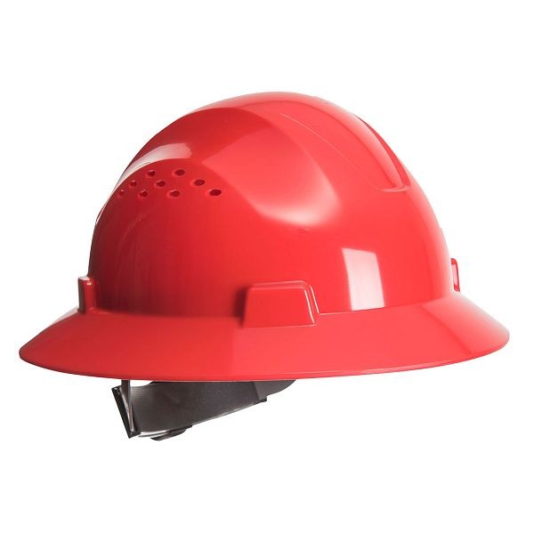 Portwest Full Brim Premier Hard Hat Vented, Red, PW52RER