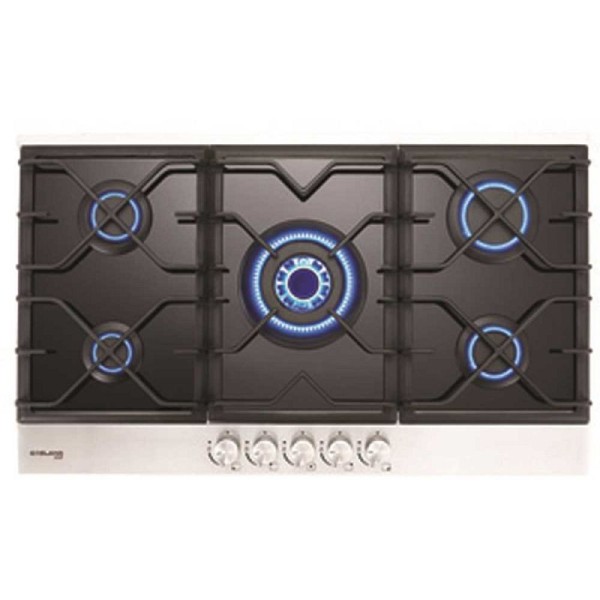 GASLAND 34" Built-In Gas Stove Top Tempered Glass, Natural Gas Cooktop in Black with 5-Sealed Burners, GH90BF