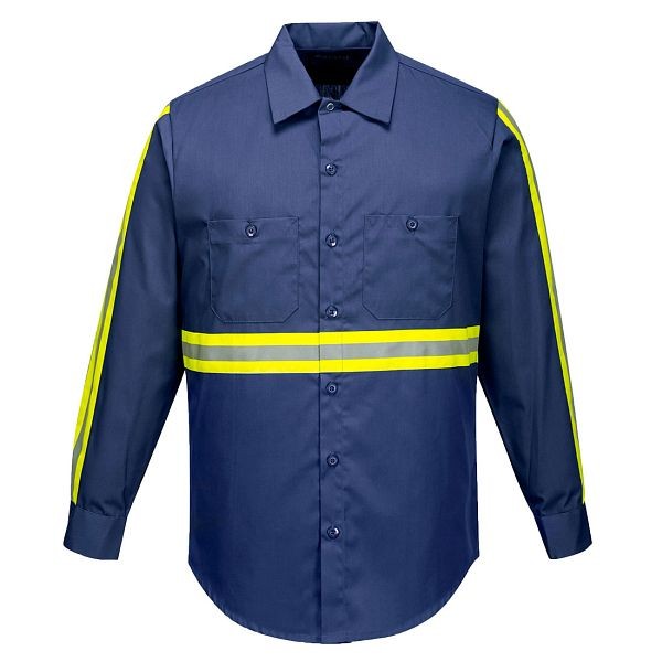 Portwest Iona Xtra Long Sleeve Shirt, Navy, 4XL, F125NAR4XL
